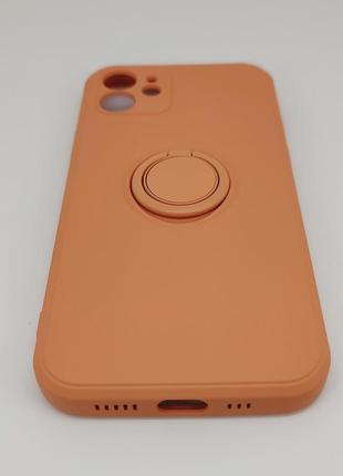 Чехол на iphone 12 с кольцом-держателем (оранжевый) арт. 038284 фото