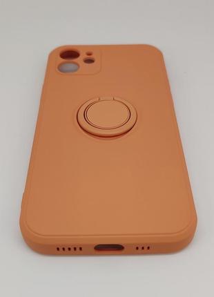 Чехол на iphone 12 с кольцом-держателем (оранжевый) арт. 038288 фото