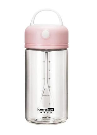 Пляшка-шейкер для води 380 мл з ручкою синя