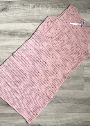 Крутое трикотажное розовое вязаное платье bodycon, фактурное asos5 фото