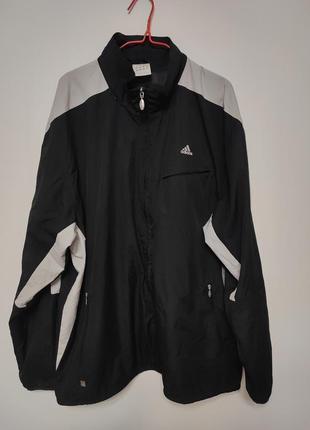 Куртка кофта спортивная мужская черная белая adidas, размер 3xl - 4xl