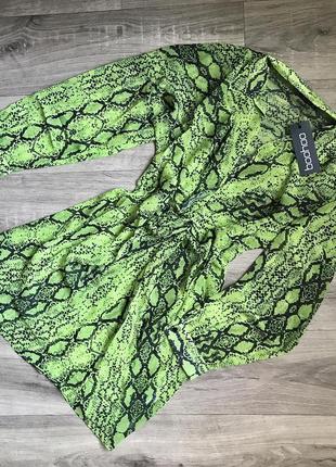 Шифонова пляжне плаття-сорочка з вузлом boohoo🔝 s, можна невелика м7 фото