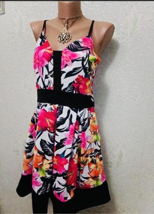 Платье летнее сарафан платье цветочный принт пышное корсетное3 фото