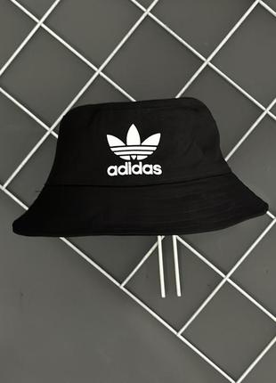 Панама черная adidas белый лого