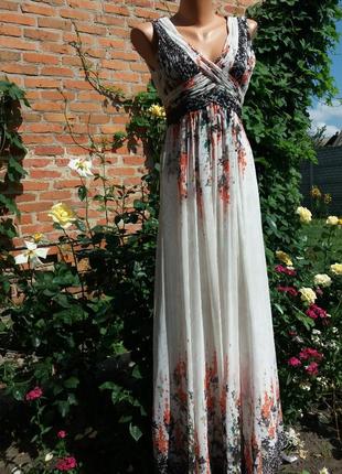 Шикарное шифоновое  платье в пол с пышной юбкой s1 фото