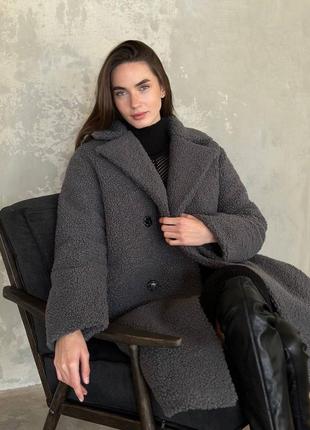 Sale тепла зимова сіра шуба пальто3 фото