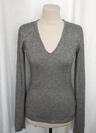 Серый пуловер кашемир/ шелк