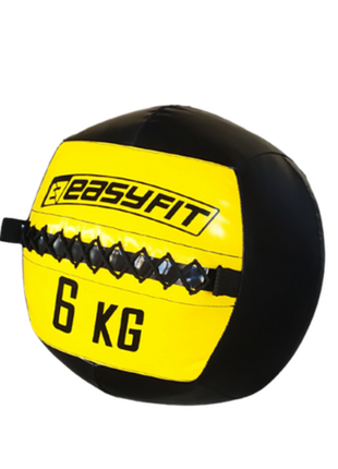 Медичний м'яч (медбол, волболл) easyfit wall ball 6 кг ef-wb-06 yellow1 фото