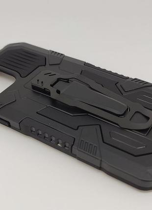 Чехол-бампер на iphone 12 с клипсой и выдвижным упором (черный) арт. 03906