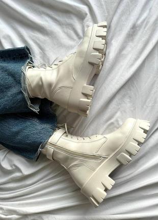 Черевики - boyfriend boots white6 фото