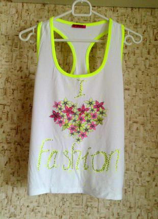 34-36р. яркая майка-борцовка со стразами или в подарок