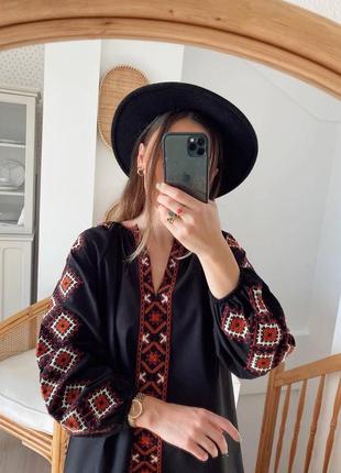 Чорна сукня з вишивкою ❤️ сукня вишиванка ❤️ жіноча сукня міні з орнаментом ❤️ сукня в...