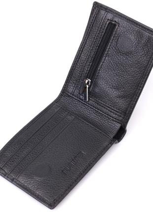 Компактное мужское портмоне из натуральной кожи st leather 22486 черный3 фото