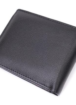 Компактное мужское портмоне из натуральной кожи st leather 22486 черный2 фото