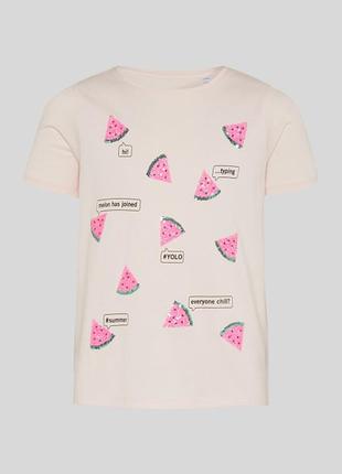 Футболка тм here&there с паетками, р.146/152