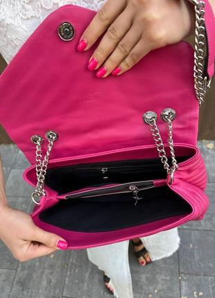 Женская сумка из эко-кожи yves saint laurent 30 silver ив сен лоран розового цвета молодежная, брендовая2 фото