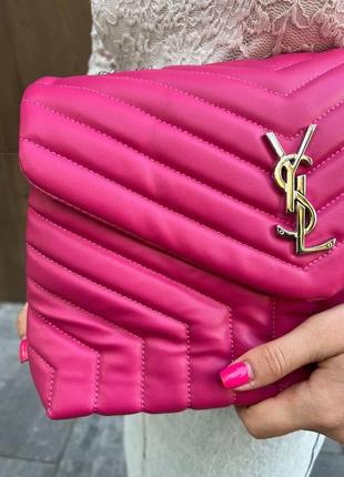 Женская сумка из эко-кожи yves saint laurent 30 silver ив сен лоран розового цвета молодежная, брендовая4 фото