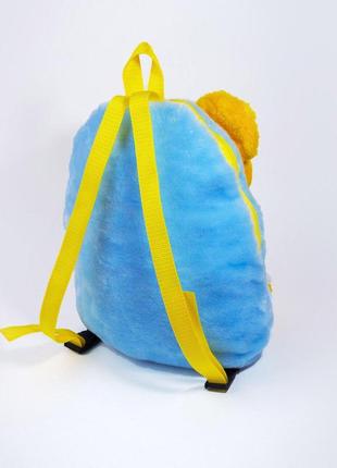 Рюкзак дитячий zolushka мишка 32см блакитно-жовтий (zl2671)2 фото