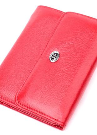 Яркий женский кошелек с монетницей из натуральной кожи st leather 19482 красный