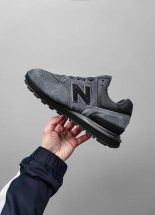 Кроссовки new balance 574 dark gray reflective (нев баланті)2 фото