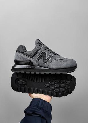 Кроссовки new balance 574 dark gray reflective (нев баланті)4 фото