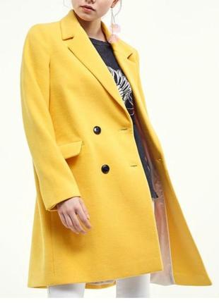 Желтое яркое весеннее пальто вискоза97 10-123 фото