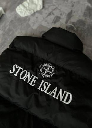 Жилетка stone island, черная, стон айленд, жилет, пуховая, пуховик, унисекс, мужская, женская5 фото
