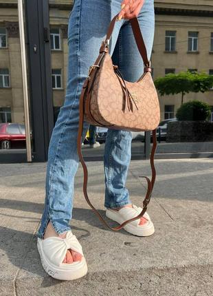 Жіноча сумка з еко-шкіри coach коач молодіжна, брендова сумка-клатч маленька через плече10 фото