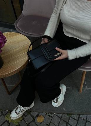 Женская сумка из эко-кожи jacquemus le bambino black молодежная, брендовая сумка-клатч маленькая через плечо6 фото