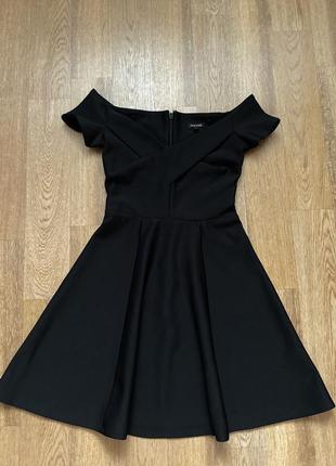 Чёрное нарядное классическое платье5 фото