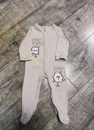 Человечек, слип хлопковый, so cute, р. 3-6 мес., 62-68, длинна 55 см