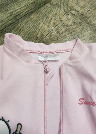 Человечек, слип хлопковый девочке на молнии, okay, р. 9-12мес., 74-80, длинна 68см