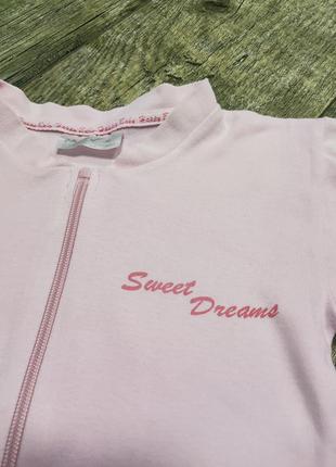 Человечек, слип хлопковый девочке на молнии, okay, р. 9-12мес., 74-80, длинна 68см