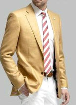 Британский бренд, премиум класса, мужской классический пиджак, жакет желтый1 фото