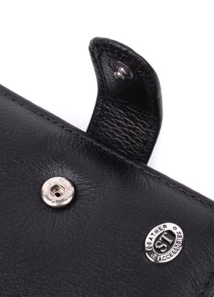 Бумажник мужской среднего размера из натуральной кожи st leather 22473 черный3 фото