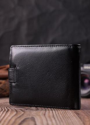 Бумажник мужской среднего размера из натуральной кожи st leather 22473 черный8 фото