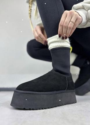 Зимние ботинки ugg classic dipper boot black