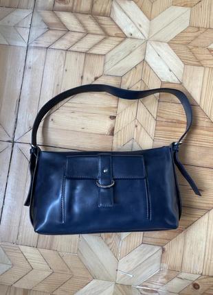 Кожаная сумка carpisa синего цвета