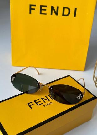 Жіночі сонцезахисні окуляри в стилі fendi first crystal логотипом фенді мікробуквой f з кристалами