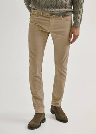 Брюки мужские massimo dutti вельветовые, песочный цвет, размер s, 3xl2 фото