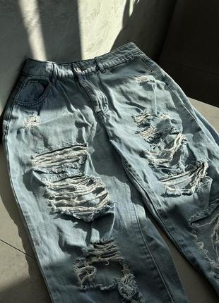 Джинсы джинсовые брюки брюки высокая талия высокая посадка2 фото