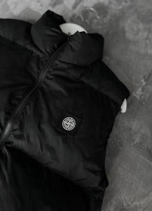 Жилетка stone island, черная, стон айленд, желет, пуховая, пуховик, унисекс, мужская, женская5 фото