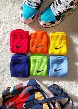 Високі бавовняні кольорові шкарпетки найк nike носки1 фото