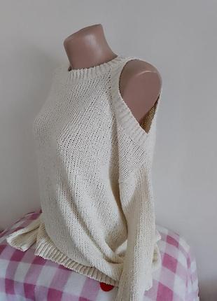 Кофта женская свитер оверсайз с открытым плечом4 фото