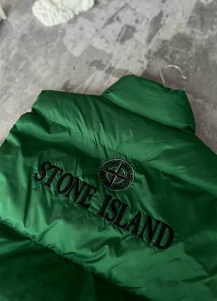 Жилетка stone island, зелёная, стон айленд, жилет, пуховая, пуховик, унисекс, мужская, женская6 фото