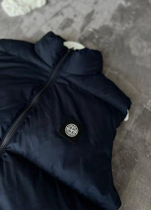 Жилетка stone island, синяя, стон айленд, жилет, пуховая, пуховик, унисекс, мужская, женская5 фото