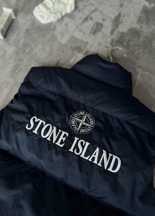 Жилетка stone island, синяя, стон айленд, жилет, пуховая, пуховик, унисекс, мужская, женская6 фото