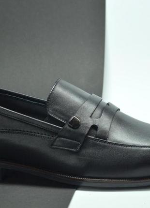 Мужские модные кожаные туфли лоферы черные vivaro 6416 фото