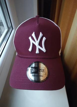 Кепка бейсболка  new york yankees new era бордо оригинал10 фото