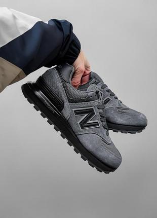 Кроссовки new balance 574 dark gray reflective (нев баланті)5 фото